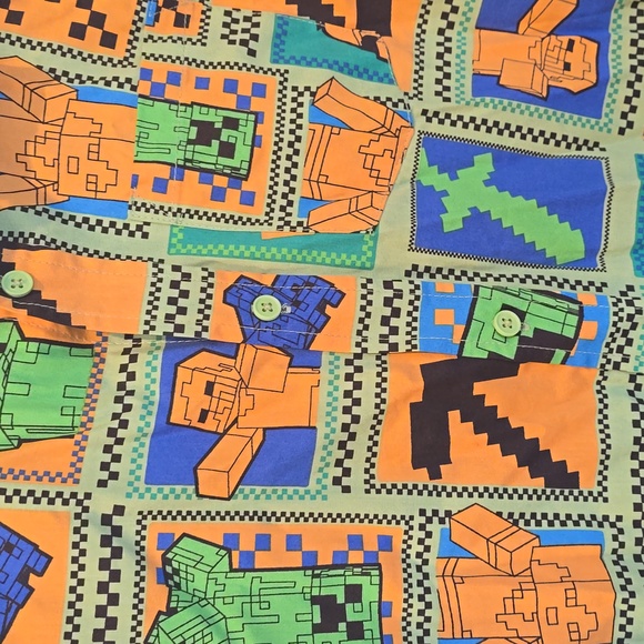 Minecraft Button Down Shirt For Boys - Picture 4 of 5